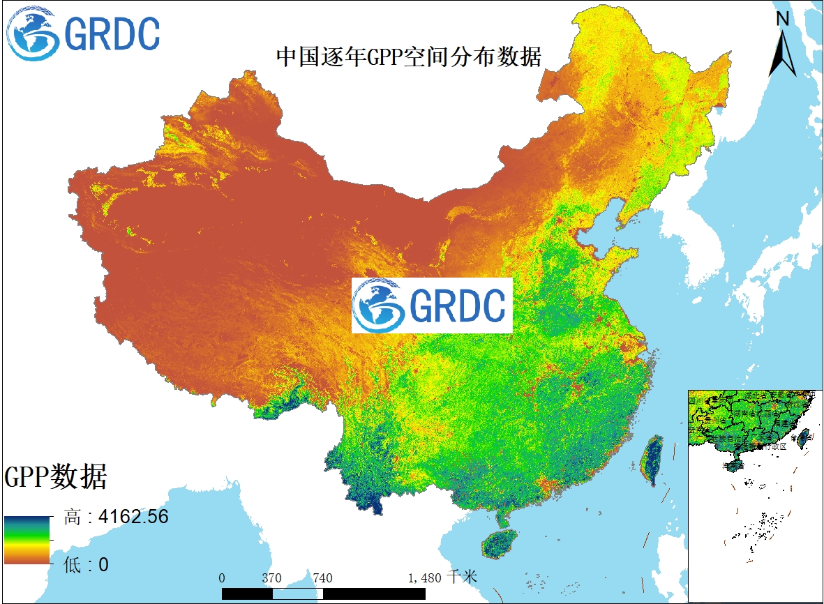 2000-2022年中国1000米逐年植被总初级生产力（GPP）数据集V1.0