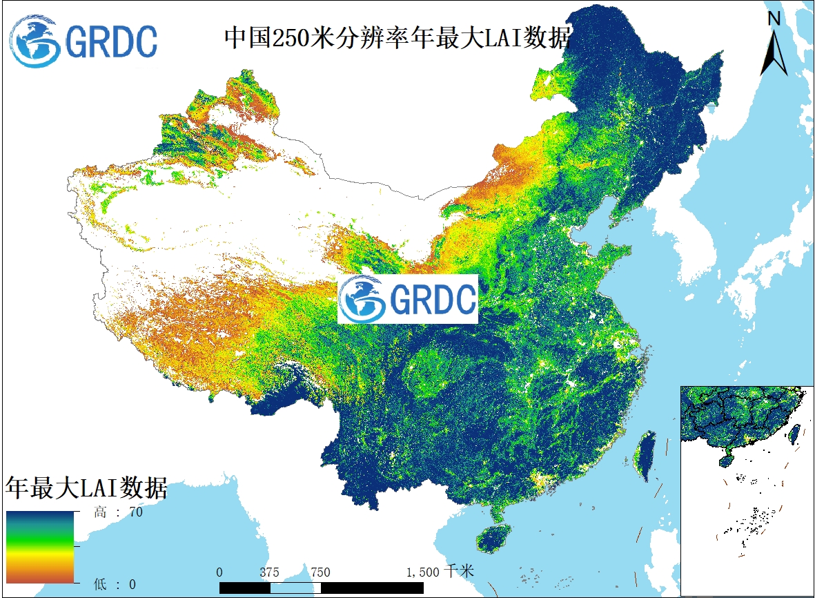 2000-2024年中国250米分辨率年最大LAI数据集