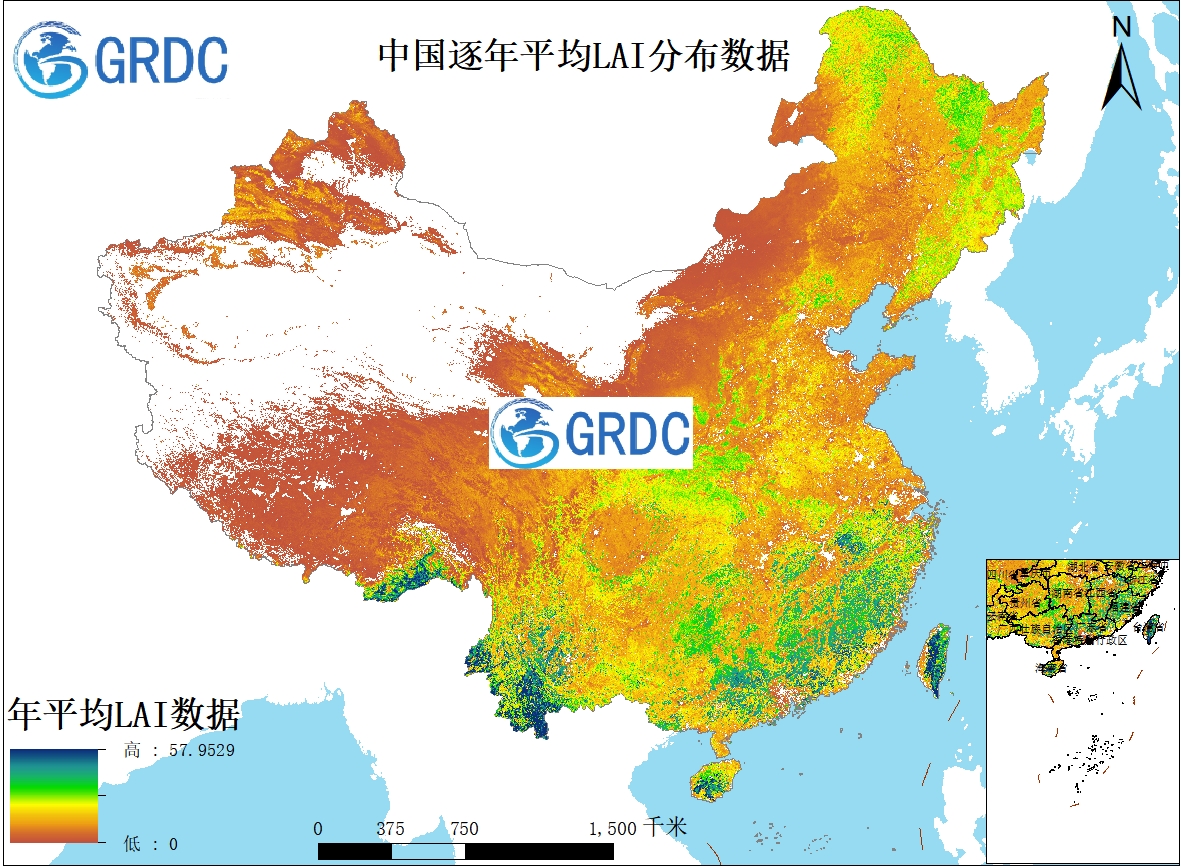 2000-2022年中国250米分辨率逐年平均LAI数据集