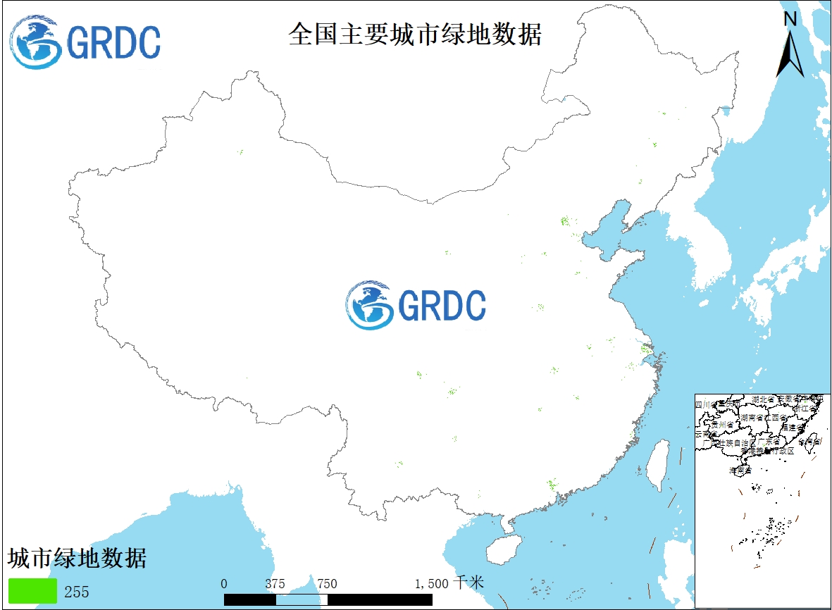 全国主要城市绿地数据（1M）