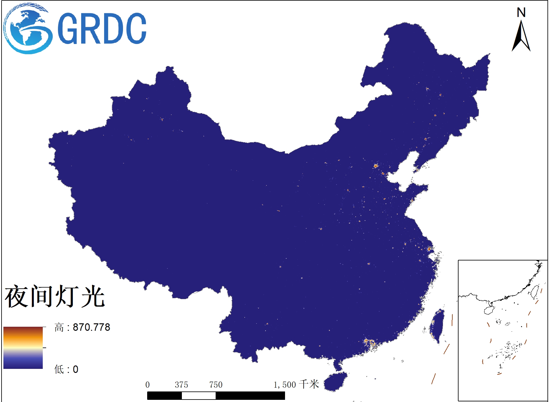 中国长时间序列夜间灯光数据集（2000-2020）