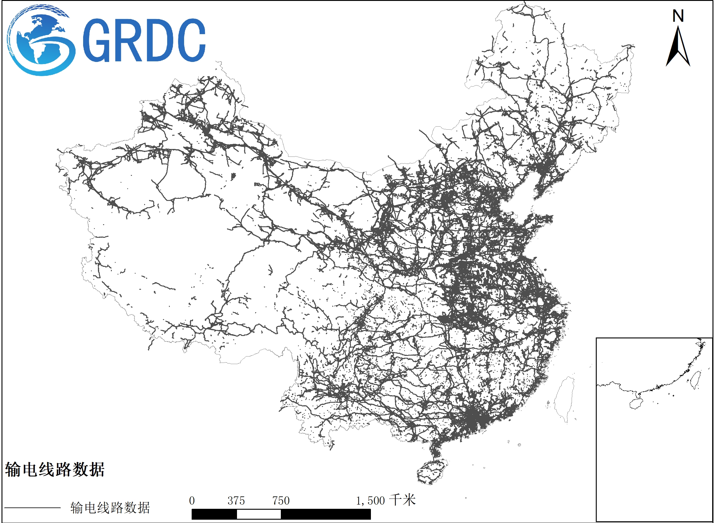 中国输电线路数据