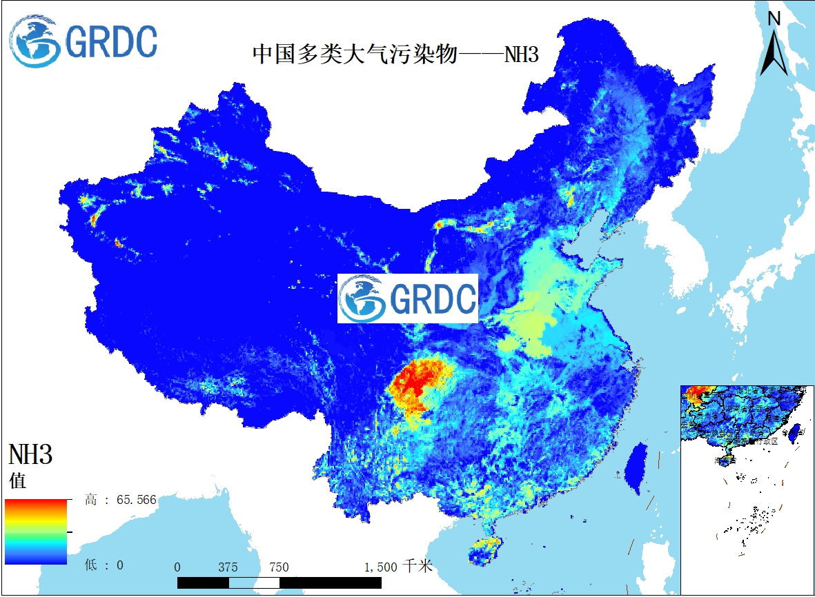 中国多类大气污染物0.1°数据集