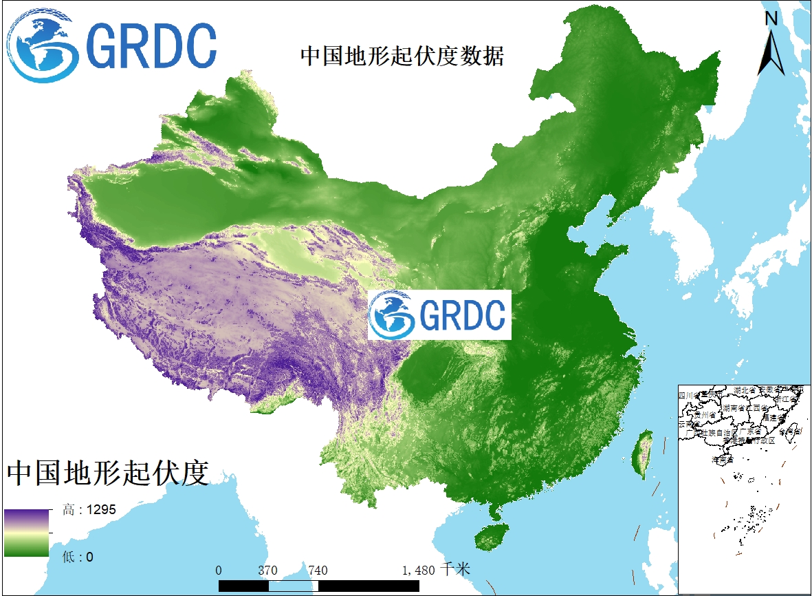 中国1km地形起伏度数据