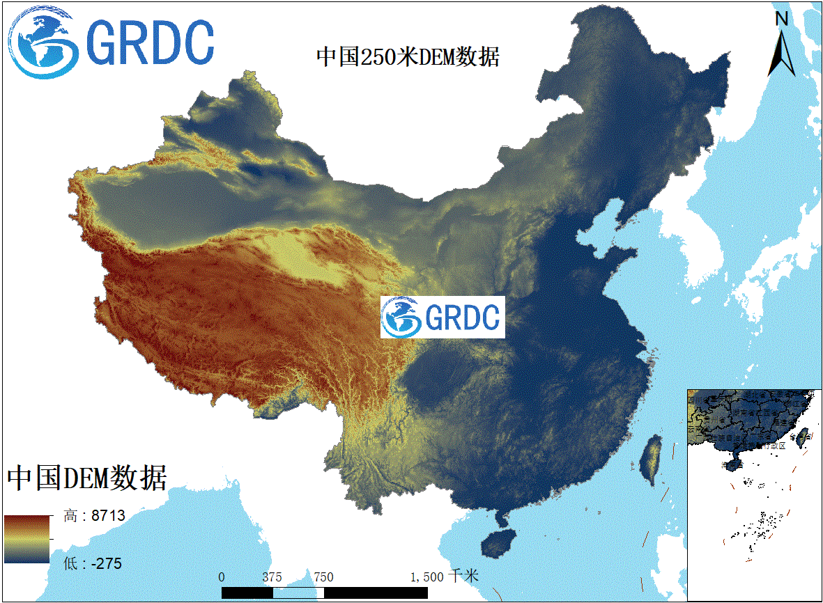 中国250米分辨率DEM数据