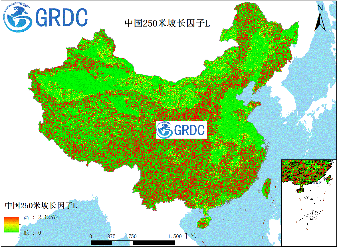 中国250米分辨率坡长因子L