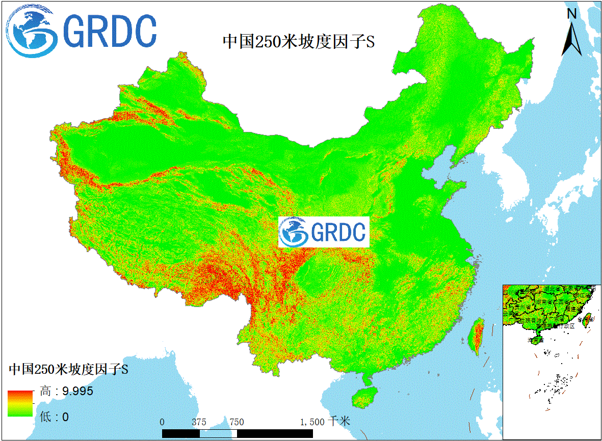 中国250米坡度因子S