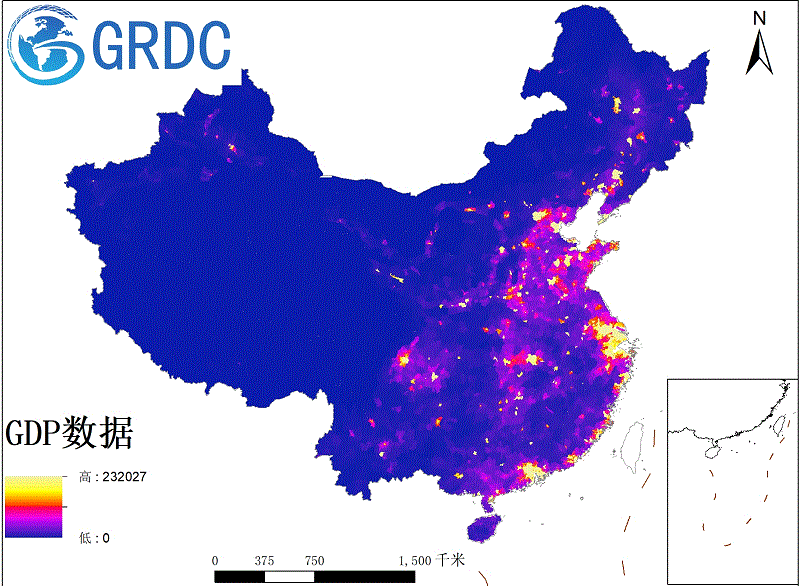 中国GDP空间分布数据集