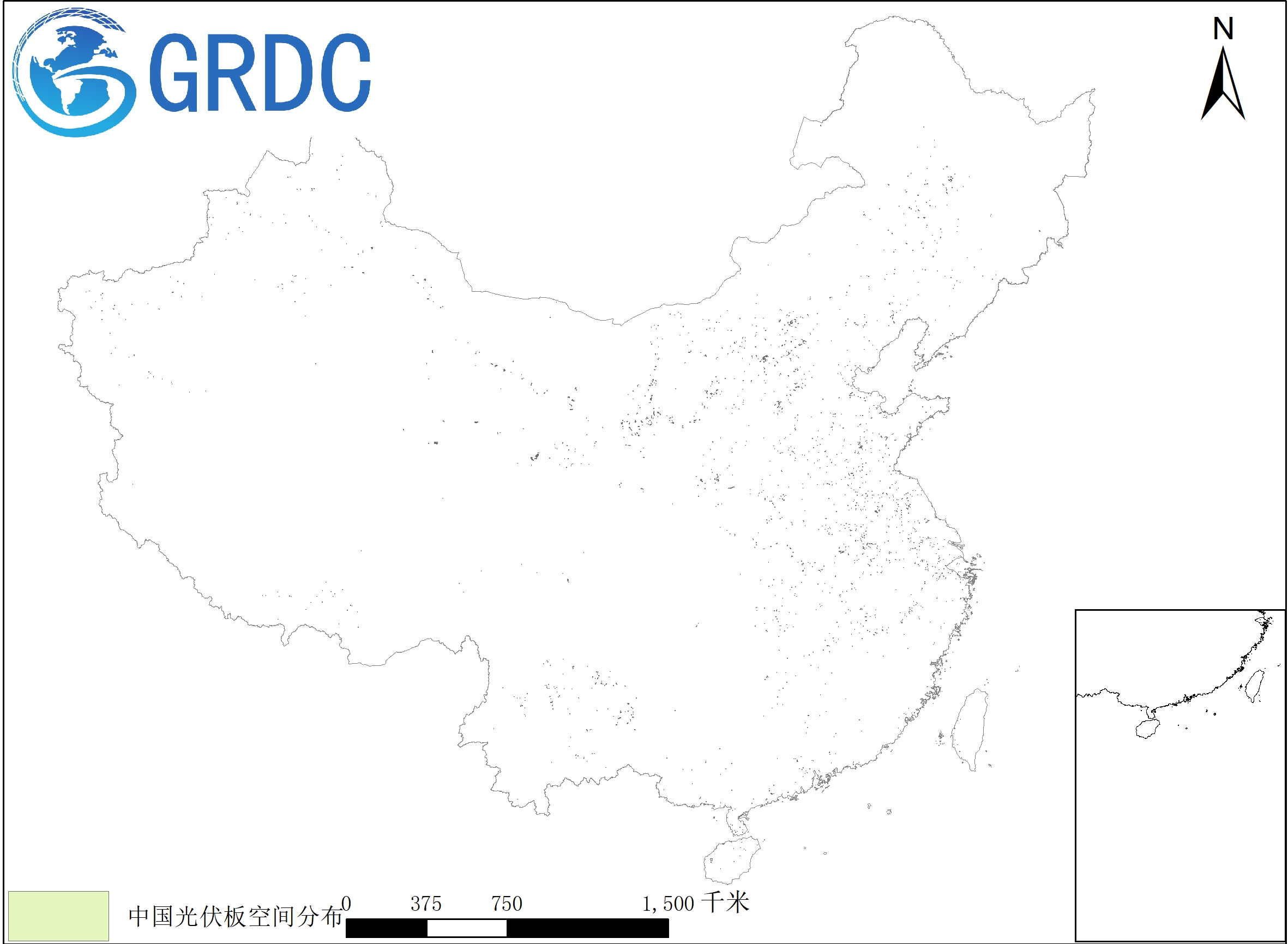 中国光伏板空间分布数据