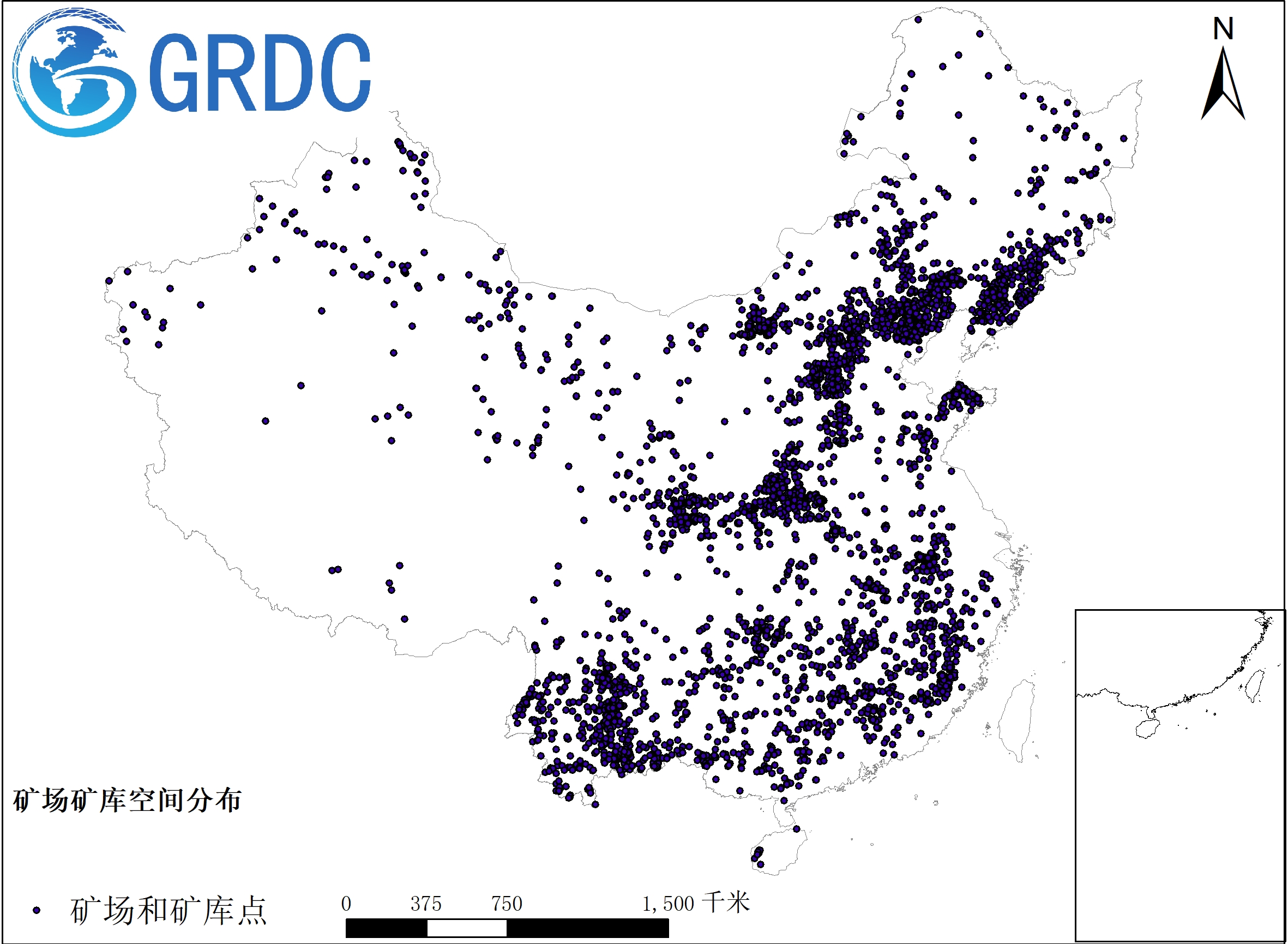 中国矿场和矿库空间分布数据