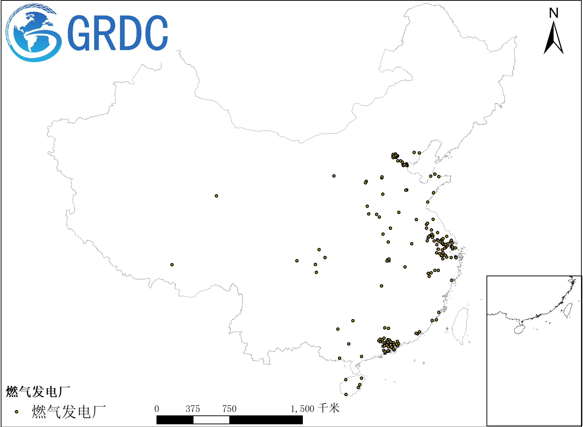 中国燃气发电场点数据