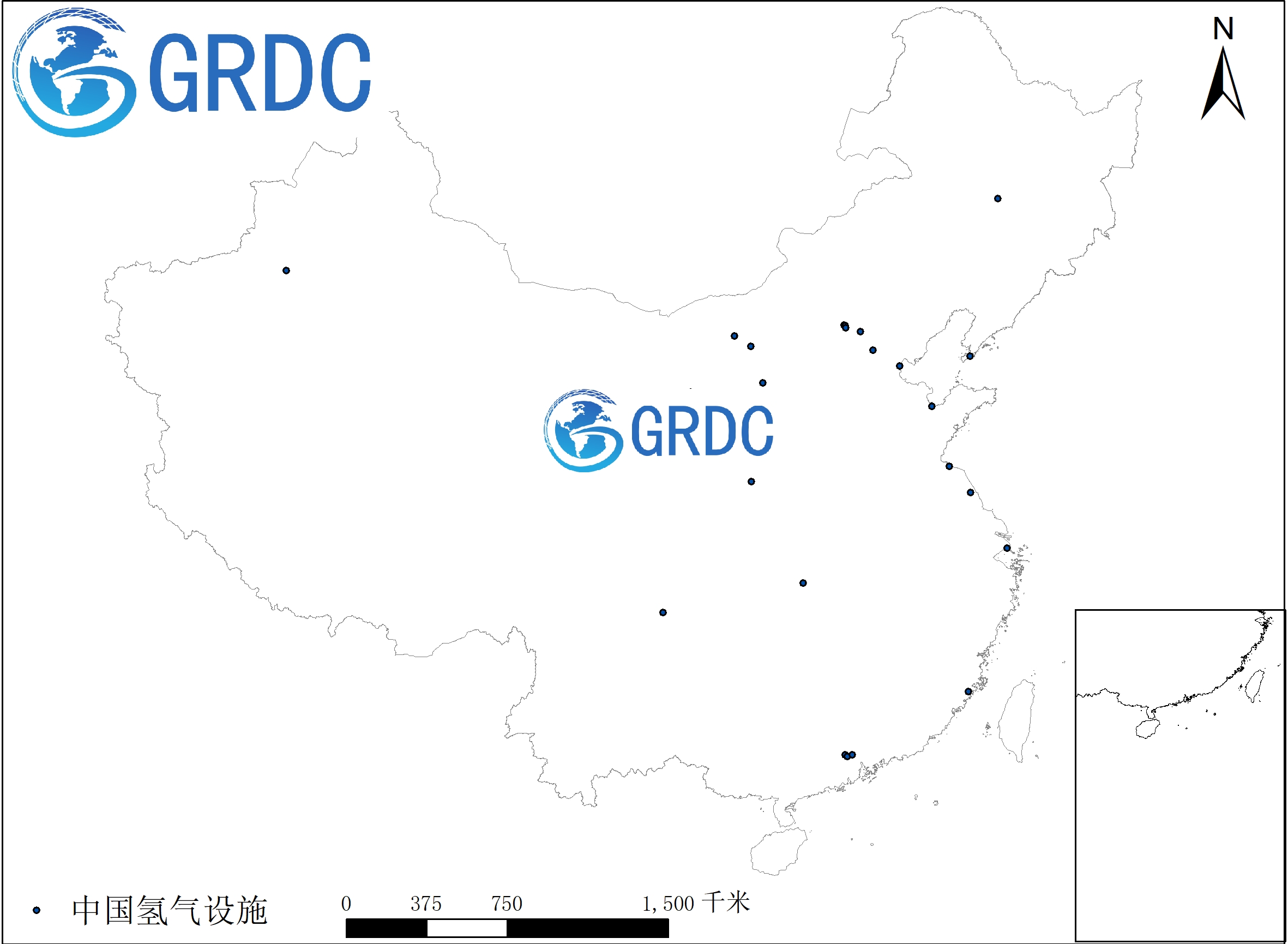 中国氢气设施空间分布数据