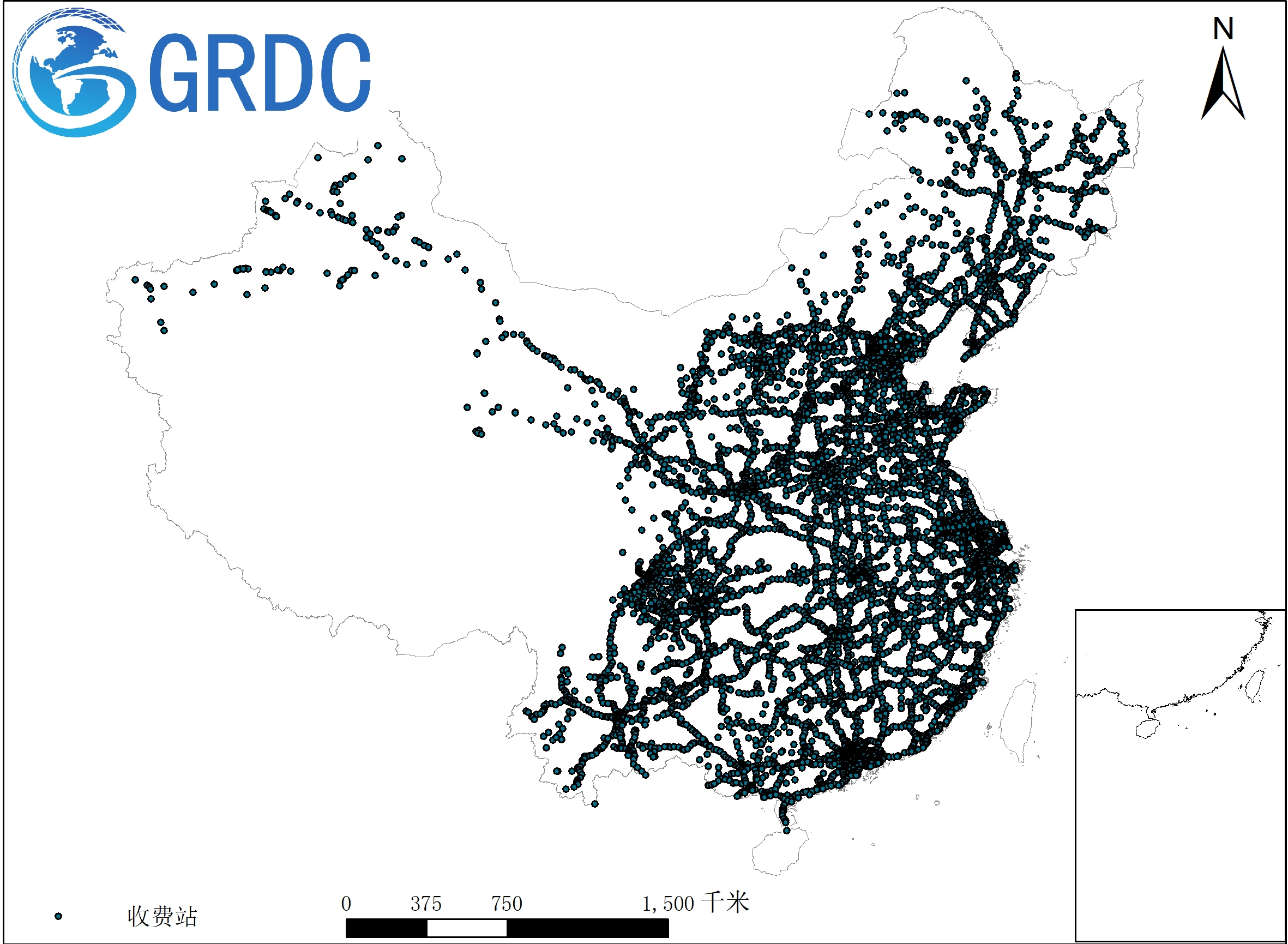 中国收费站空间分布数据