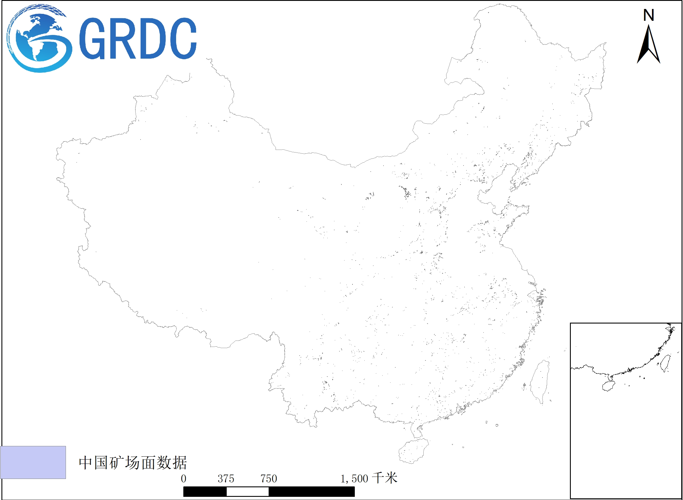 中国矿场点、面空间分布