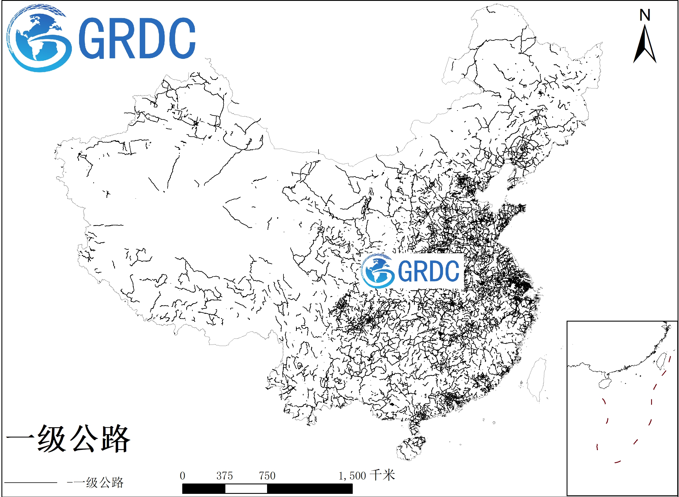 城市一级道路空间分布数据