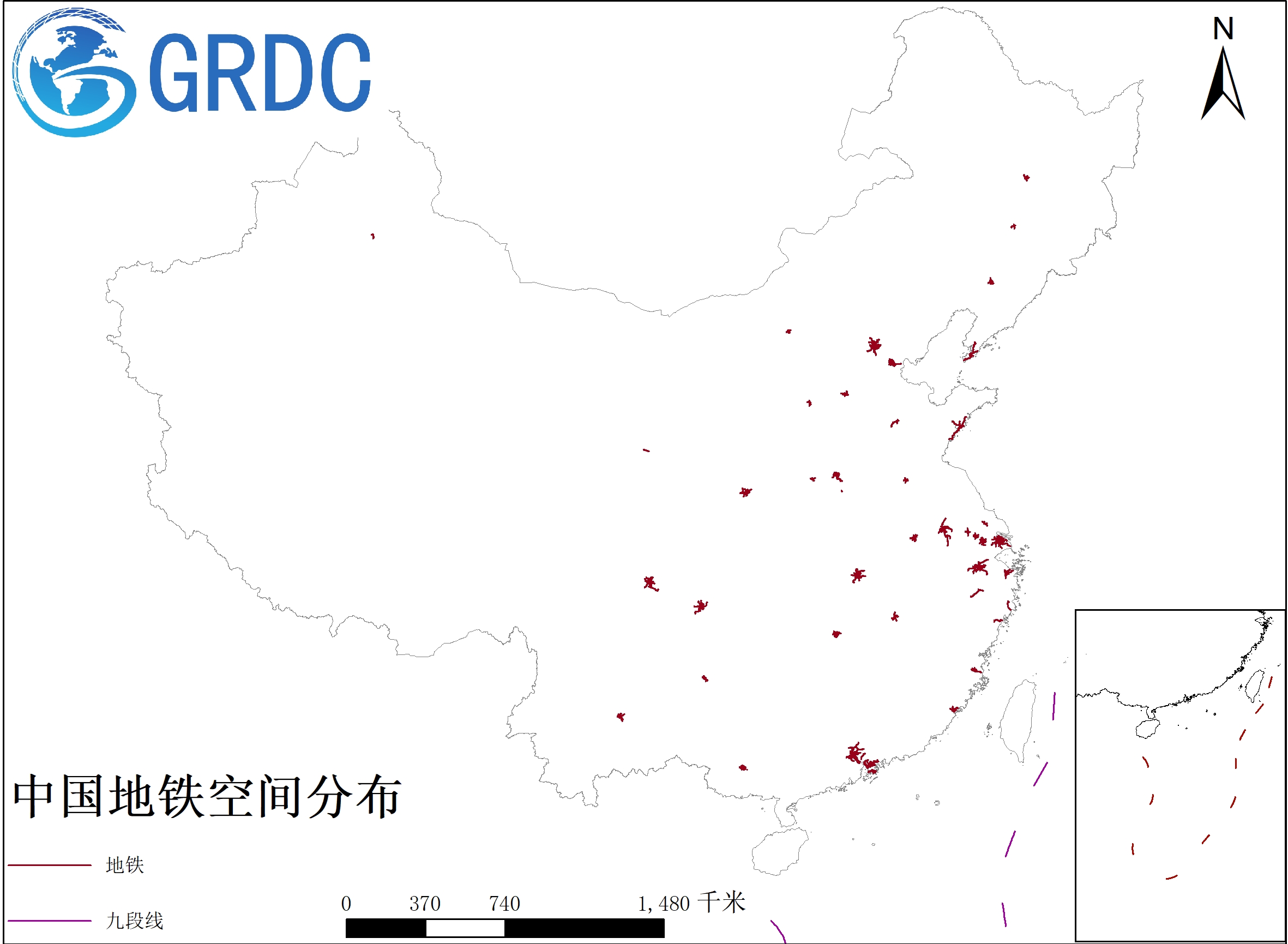 中国地铁空间分布