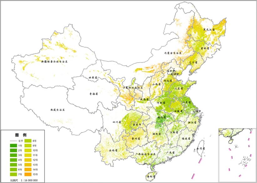 全国耕地地质量分级数据