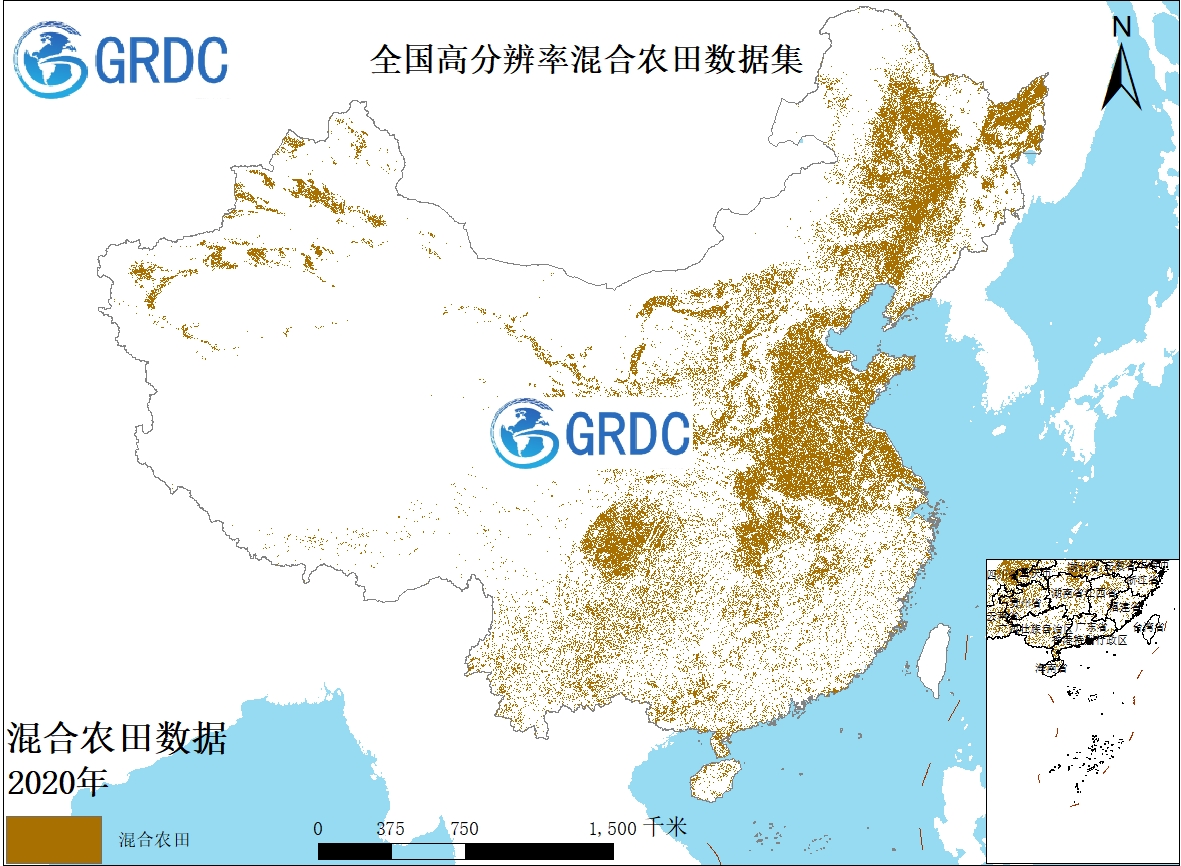 全国高分辨率混合农田数据集（2000-2020）