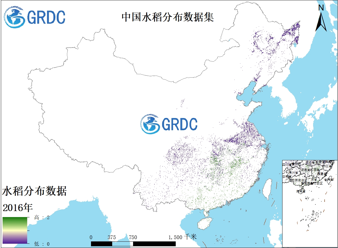 中国水稻分布数据集（1990-2016）