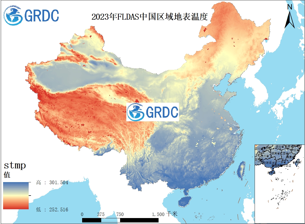 1982-2023年FLDAS中国区域地表温度stmp和湿度sm数据集