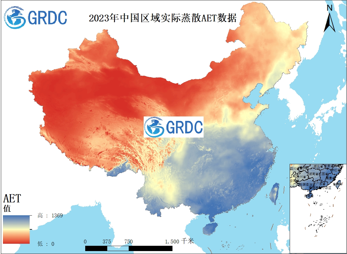 1958-2023年中国区域实际蒸散AET数据集