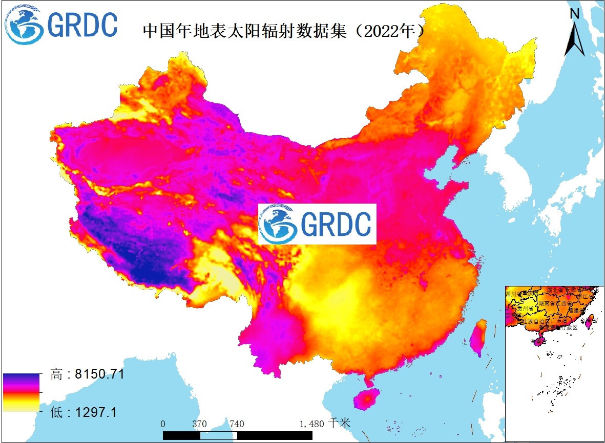 中国1km分辨率逐年地表太阳辐射数据集（2000-2024）