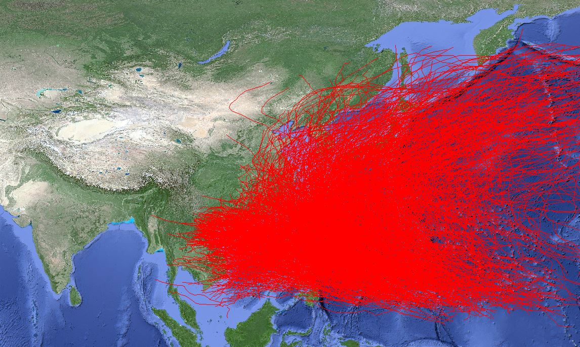 中国近海台风路径数据集（1945年至今）