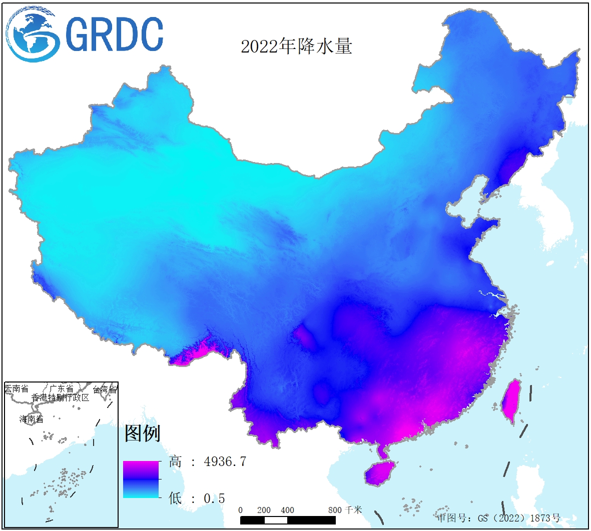 中国1KM分辨率年均降水量数据集（1901-2022）