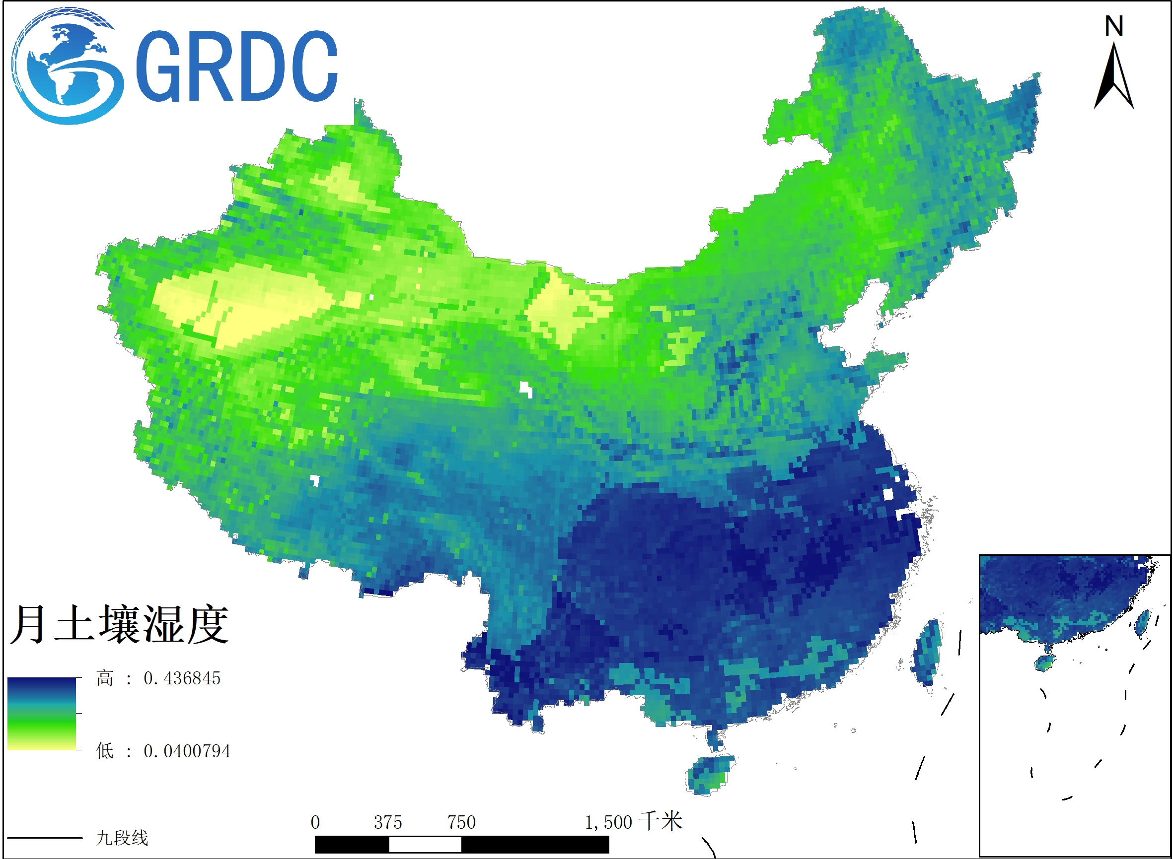 1982-2020 年全国逐月土壤湿度数据