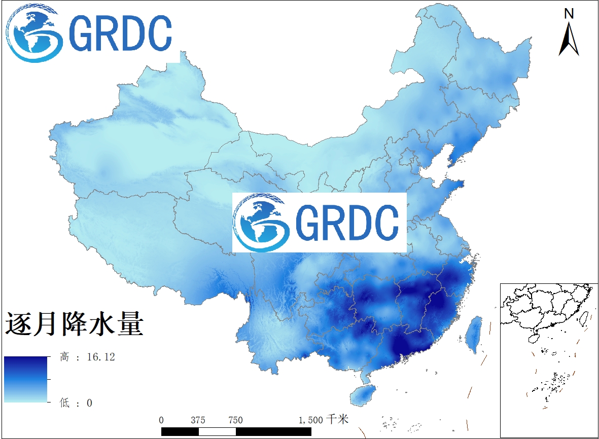 中国1km分辨率逐月降水量数据集1901-2022年