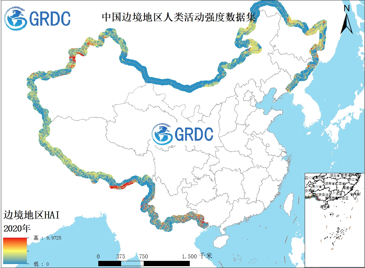 中国边境地区人类活动强度数据集（1992-2020）