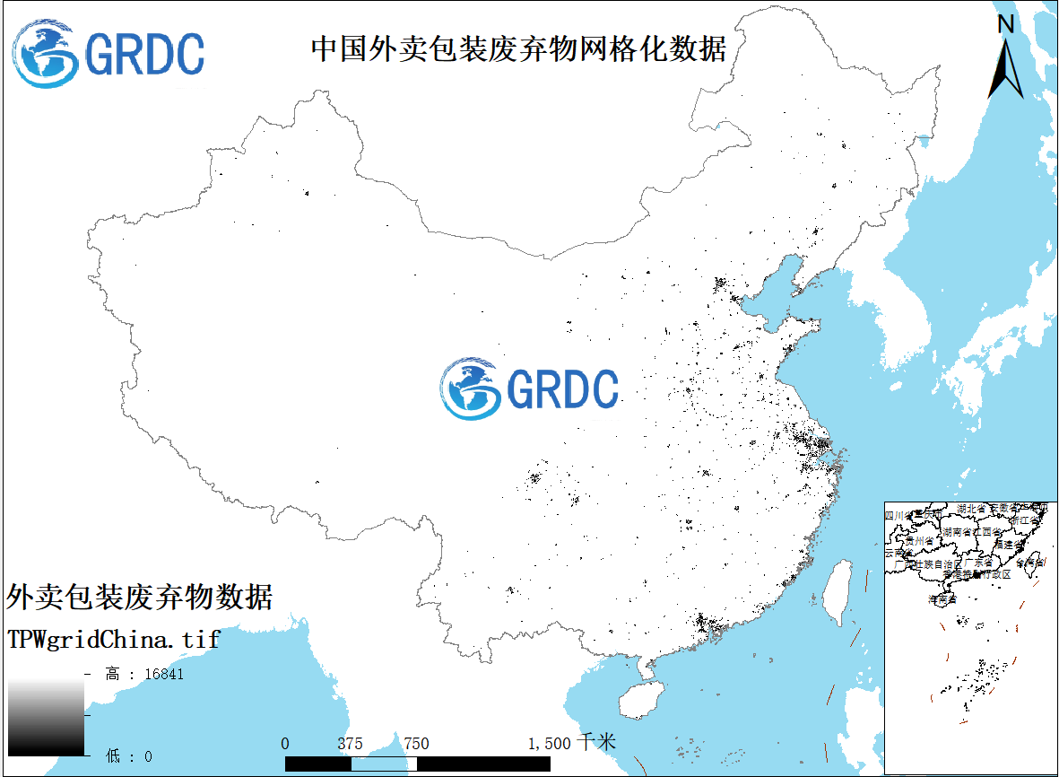 中国外卖包装废弃物网格化数据