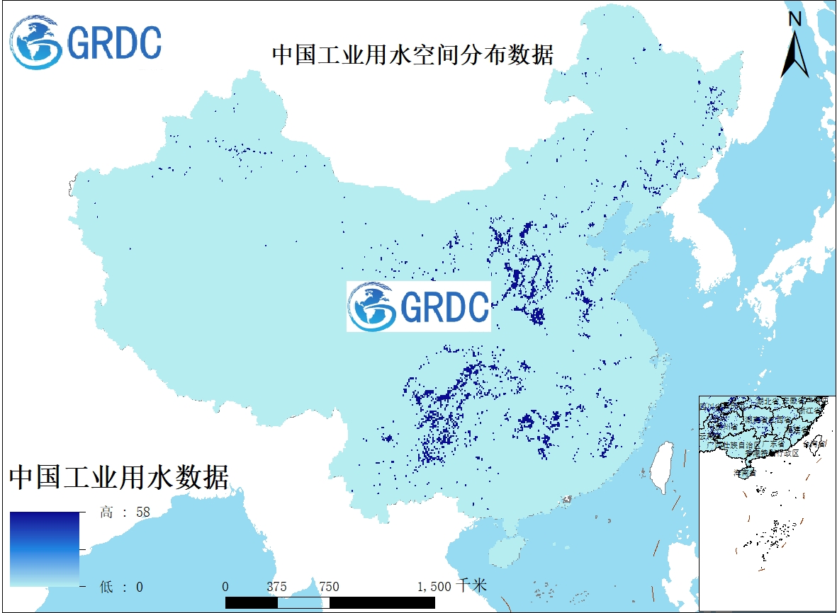 中国工业用水空间分布数据（1965-2020）