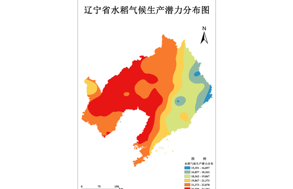 辽宁省1km水稻气候生产潜力数据集（1960-2010年）