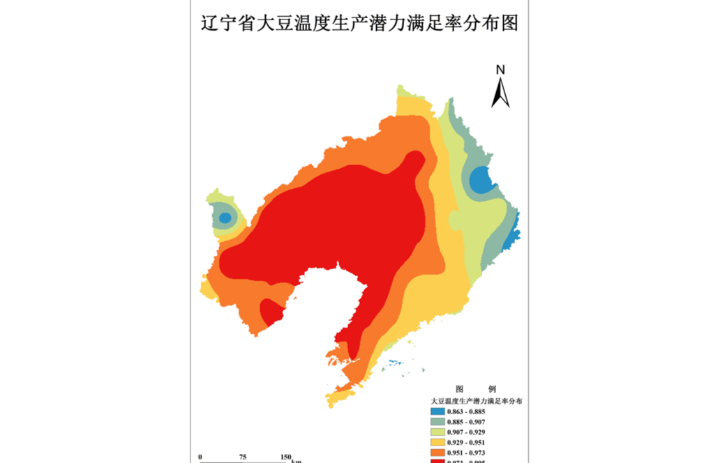 辽宁省1km大豆温度生产潜力满足率数据集（1960-2010年）