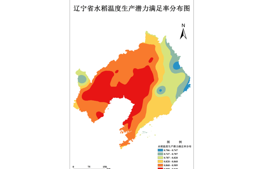 辽宁省1km水稻温度生产潜力满足率数据集（1960-2010年）