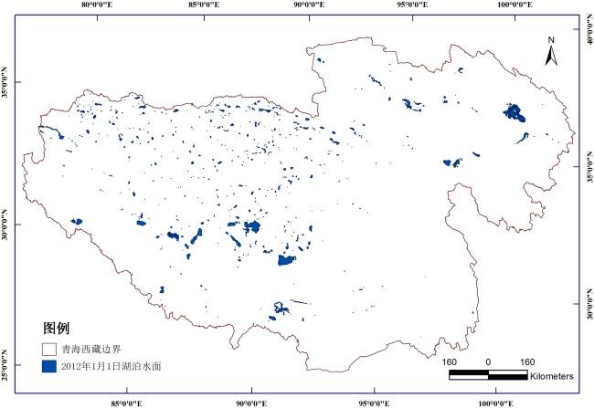 基于MODIS MOD09Q1的青海、西藏湖泊水面数据集(2000~2012)