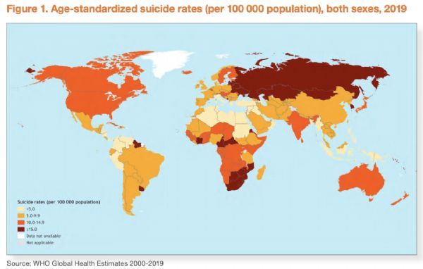 世界卫生组织自杀数据（1950-2021）