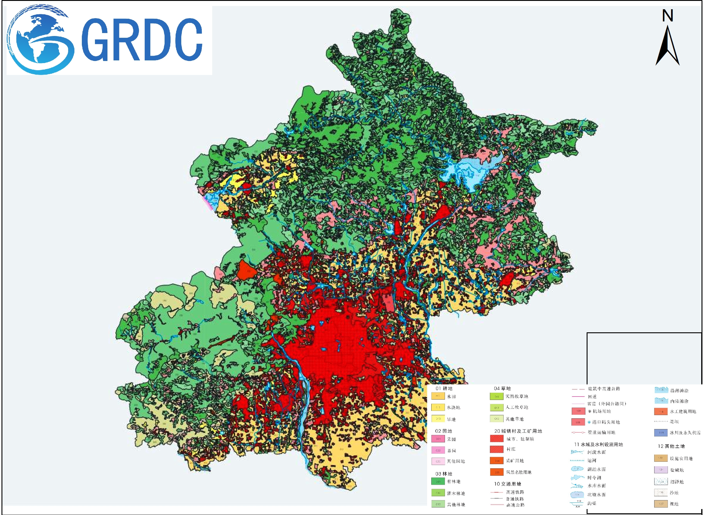 1:25万土地利用空间分布数据（GB/T 21010-2007分类体系）