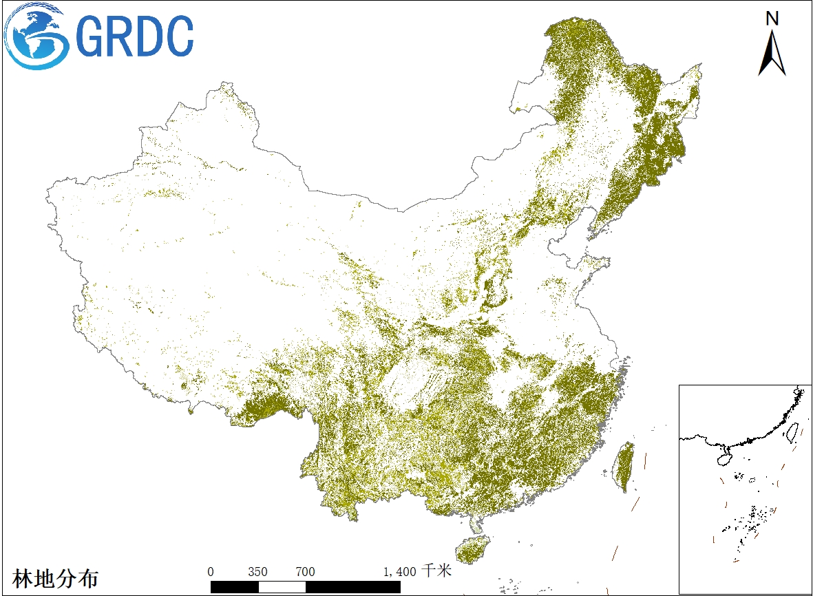 全国30米林地遥感监测空间分布数据
