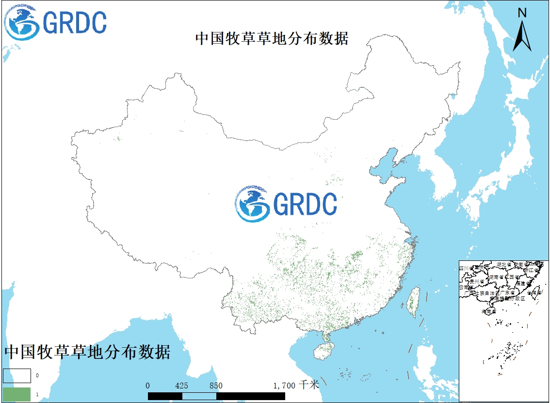 中国牧草草地空间分布数据