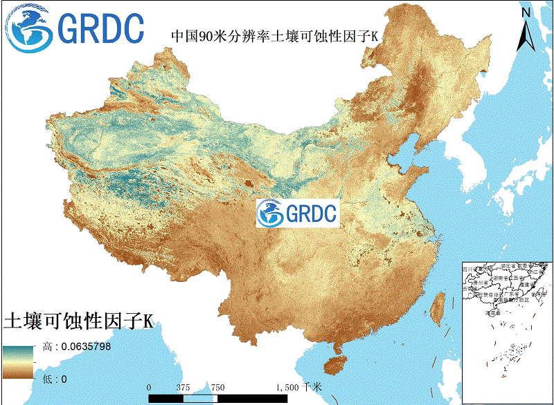 中国90米分辨率可蚀性因子K数据