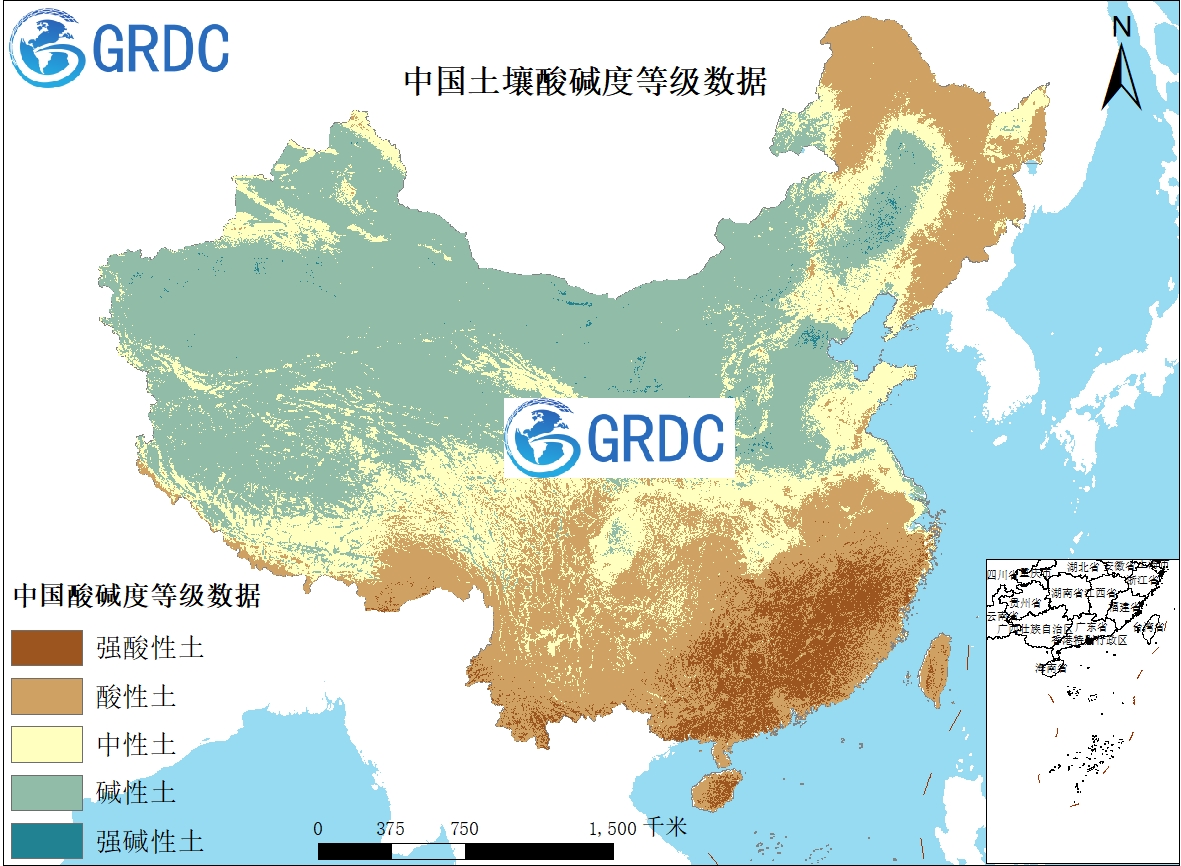 中国250米PH（酸碱度）等级数据