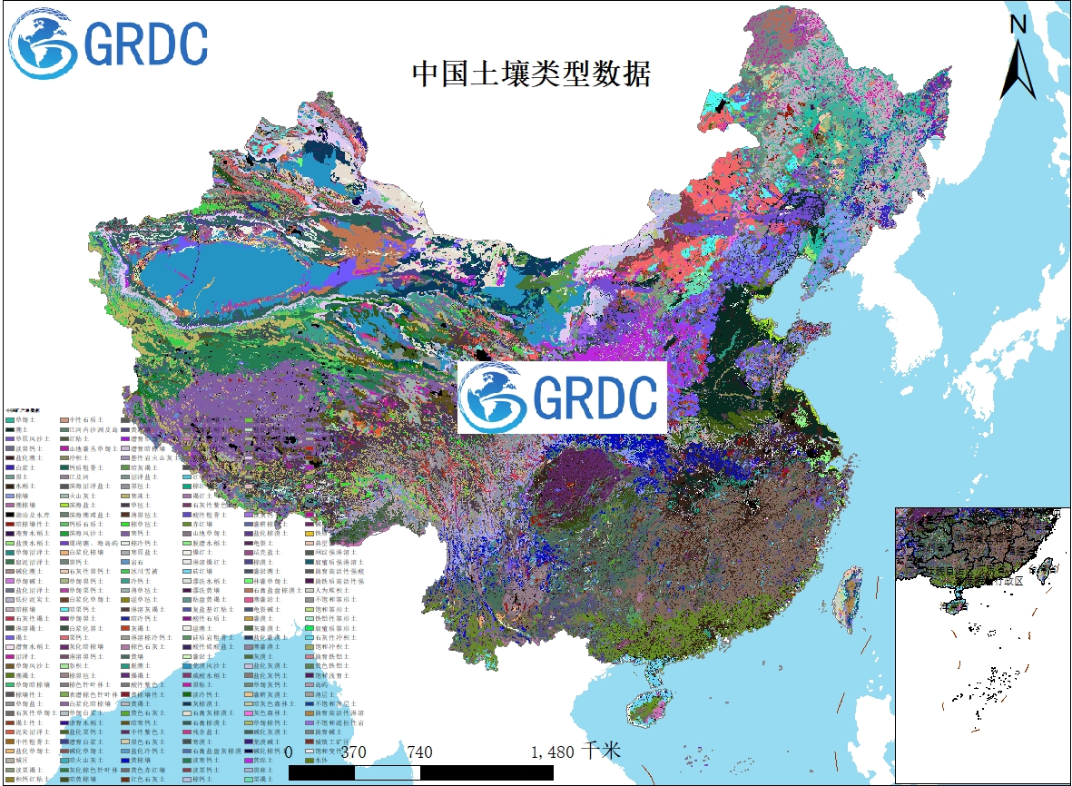中国土壤类型空间分布数据