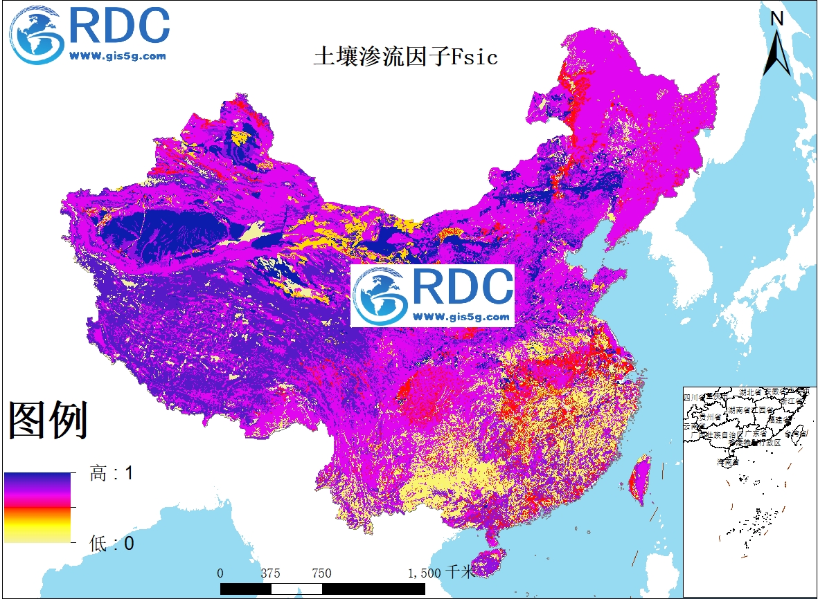中国90米土壤渗流因子Fsic数据