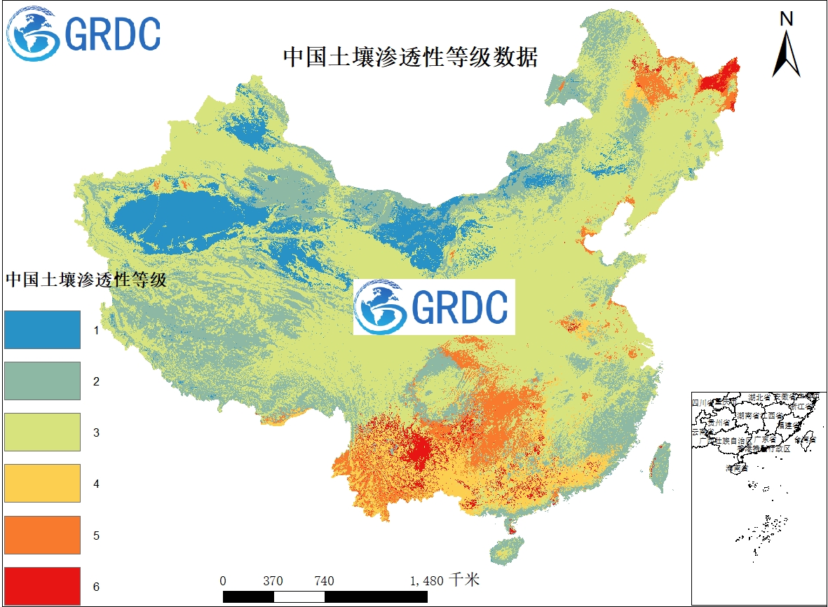 中国土壤渗透性等级数据