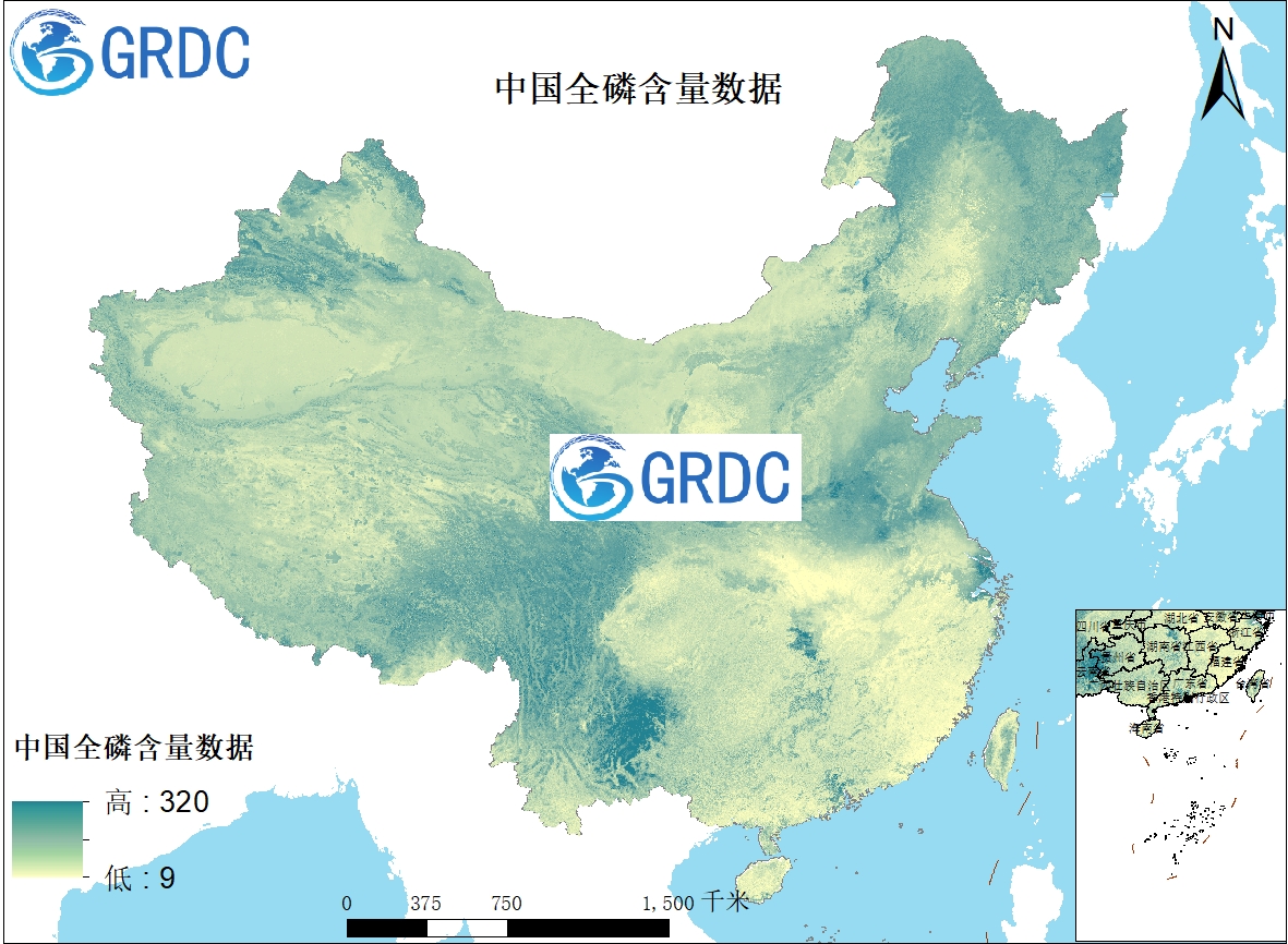 中国250米全磷（tp）含量数据数据