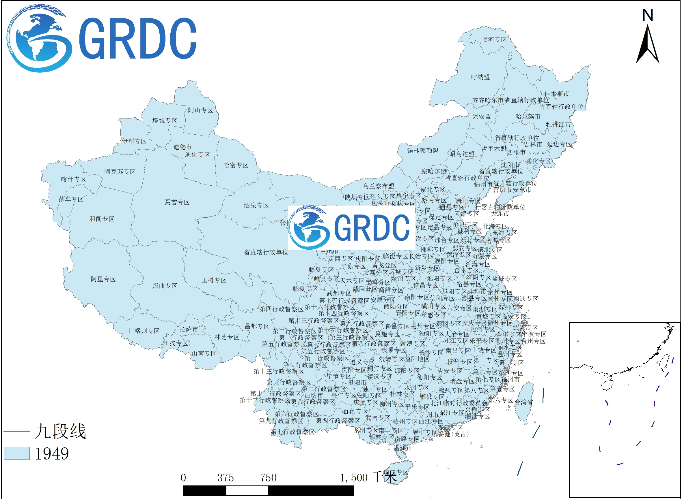 中国市级行政边界数据（1949年至今）
