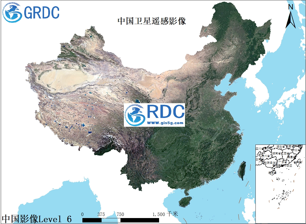 中国卫星影像图Level6
