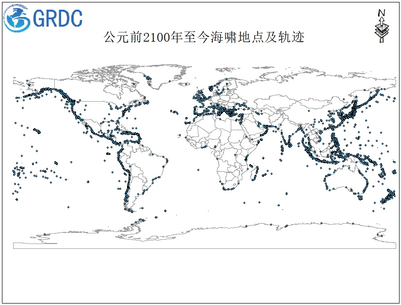 公元前2100年至今海啸地点及轨迹
